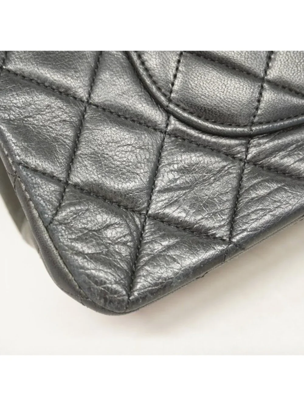 Chanel Shoulder Bag Quilted Lambskin Black Gold